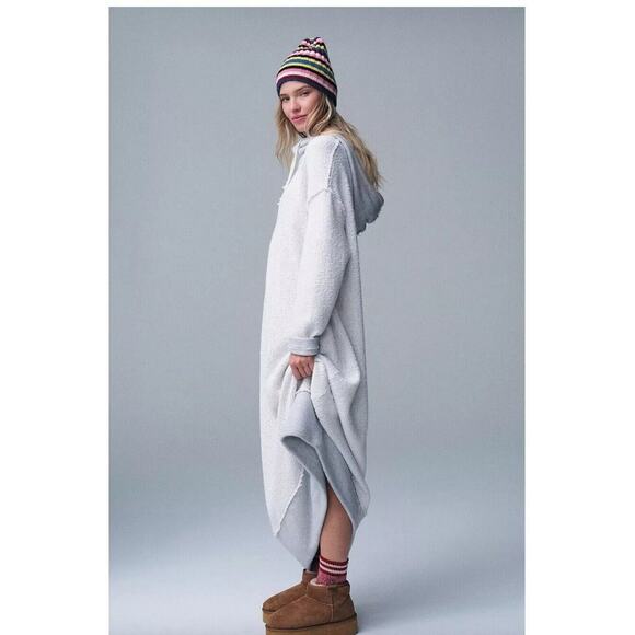 Free People Aja Pullover Midi Sweater Dress - Heather Grey- Size Small - Picture 2 of 3